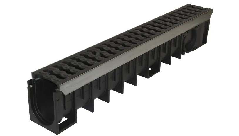 CANIVEAUI DRAINYL PEHD AVEC GRILLE FONTE C250