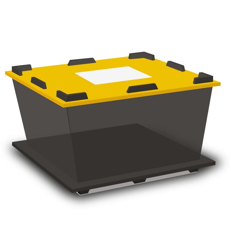 BOITE RESERVATION REZABOITE 15X15 HAUTEUR 25CMS JAUNE