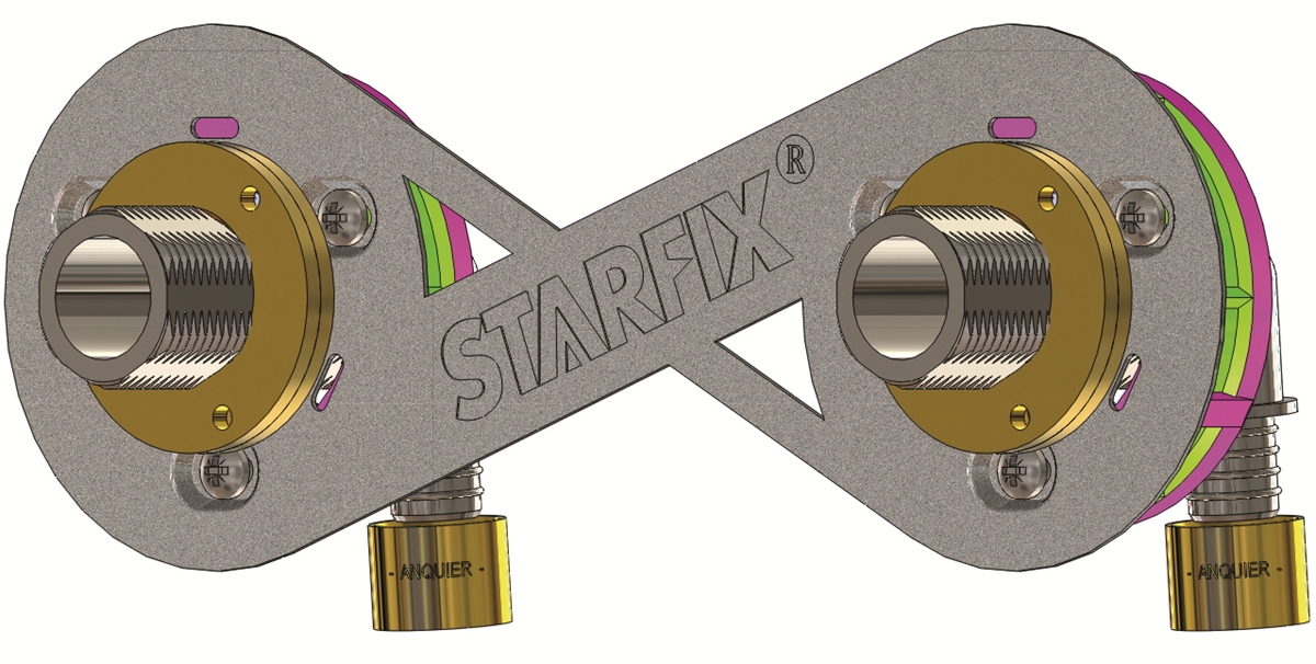 STARFIX DUO 150MM F1/2'' PER GLISSEMENT 12MM SORTIE COUDEE