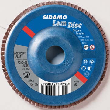 DISQUE ABRASIF LAMELLES PLATES Ø125