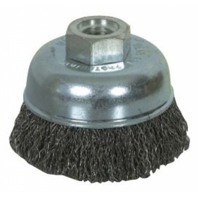 BROSSE FORME COUPE AVEC ALÉSAGE M14 FIL ACIER 0.3MM