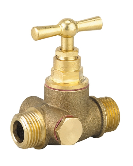 ROBINET DOUBLE MÂLE À BOUCHON