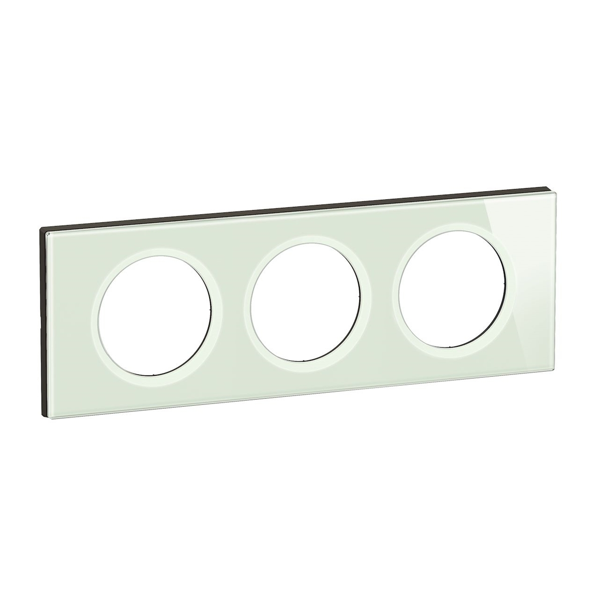 PLAQUE DE FINITION CELIANE 3 POSTES - VERRE OPALE BLANC