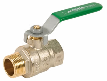 VANNE À SPHÈRE LAITON MF - POIGNÉE ANTI-CORROSION VERTE SÉRIE 528