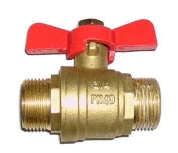 VANNE À SPHÈRE LAITON MM - MANETTE PAPILLON ROUGE SÉRIE 588