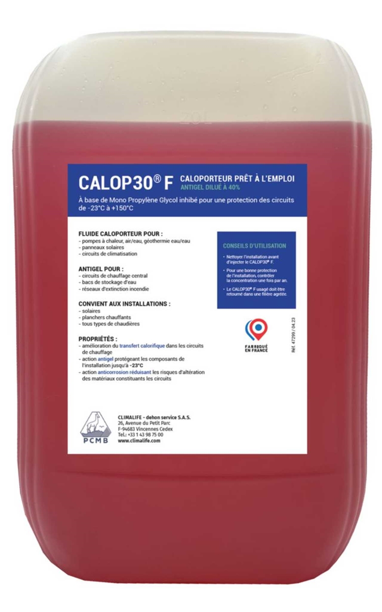 FLUIDE CALOPORTEUR CALOP30F PREDILUE 40% 20L.ANTIGEL CHAUFFA