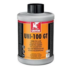 COLLE PVC UNI-100-GT GROS Ø POT 1KG + PINCEAN AGREE CSTB