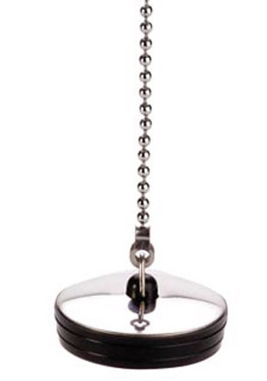 BOUCHON DE BONDE PLAQUE INOX ET CHAINETTE 30CM