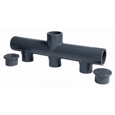COLLECTEUR PISCINE PN16 1 ENTRÉE MÂLE - 3 SORTIES FEMELLES