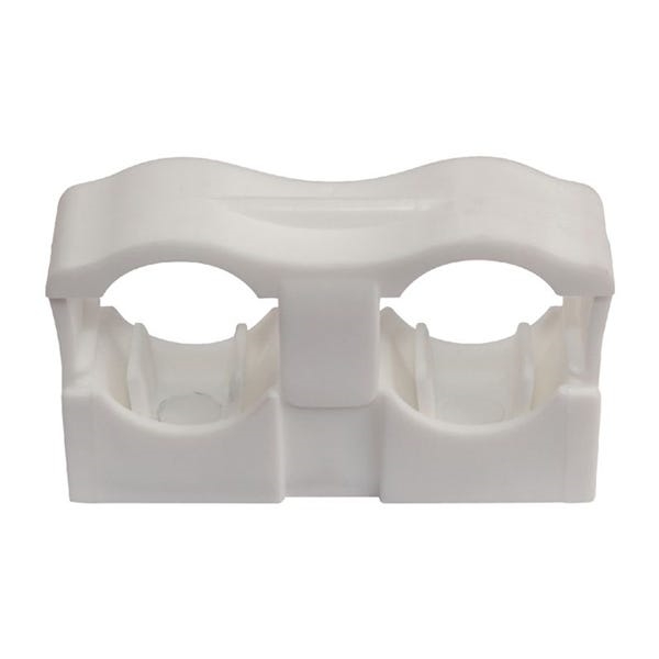 BTE 100 COLLIERS COLLCLIP DOUBLE TUBE Ø12 A 22 BLANC