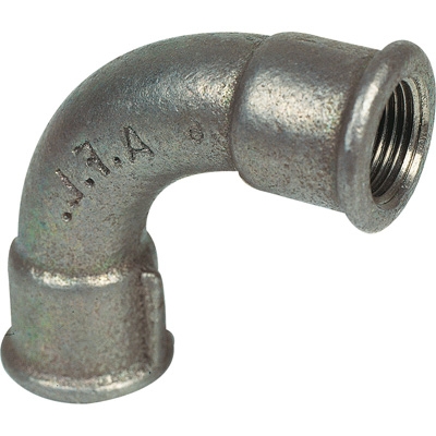 COUDE FONTE MALLÉABLE 90° FF 2 GRAND RAYON NOIR