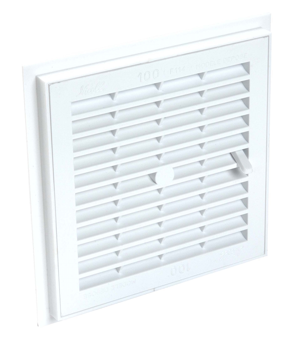 GRILLE VENTILATION A SCELLER CARREE A FERMETURE MOUSTIQUAIRE