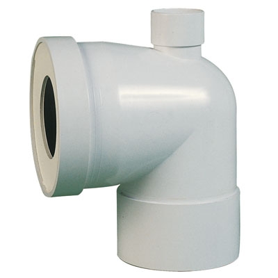PIPE WC COURTE 90° Ø 100MM FEMELLE À PIQUAGE Ø 40MM FEMELLE
