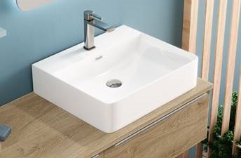 VASQUE A POSER NOVE CERAMIQUE BLANCHE 50X42X13 CM