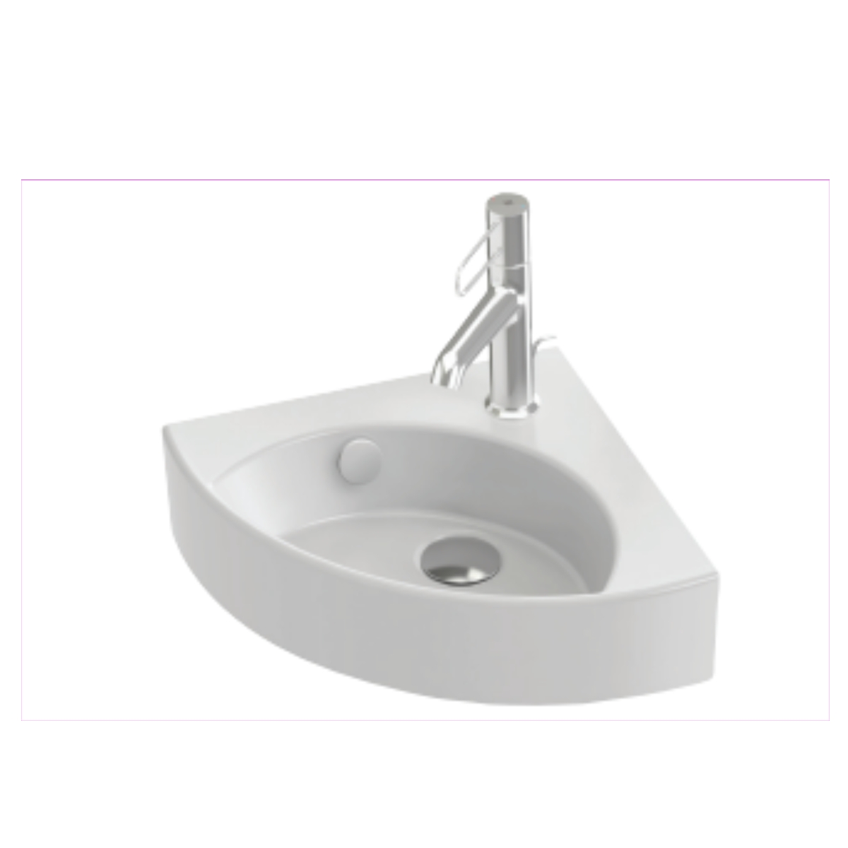 LAVE MAINS D'ANGLE ODEON RIVE GAUCHE 34X34 CM BLANC
