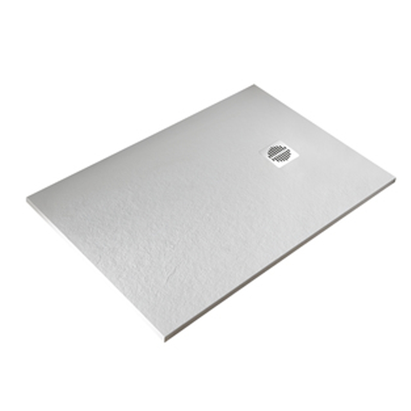 RECEVEUR DOMAO BLANC PN24 120X80X2.7 CM AVEC BONDE ET GRILLE RESINE