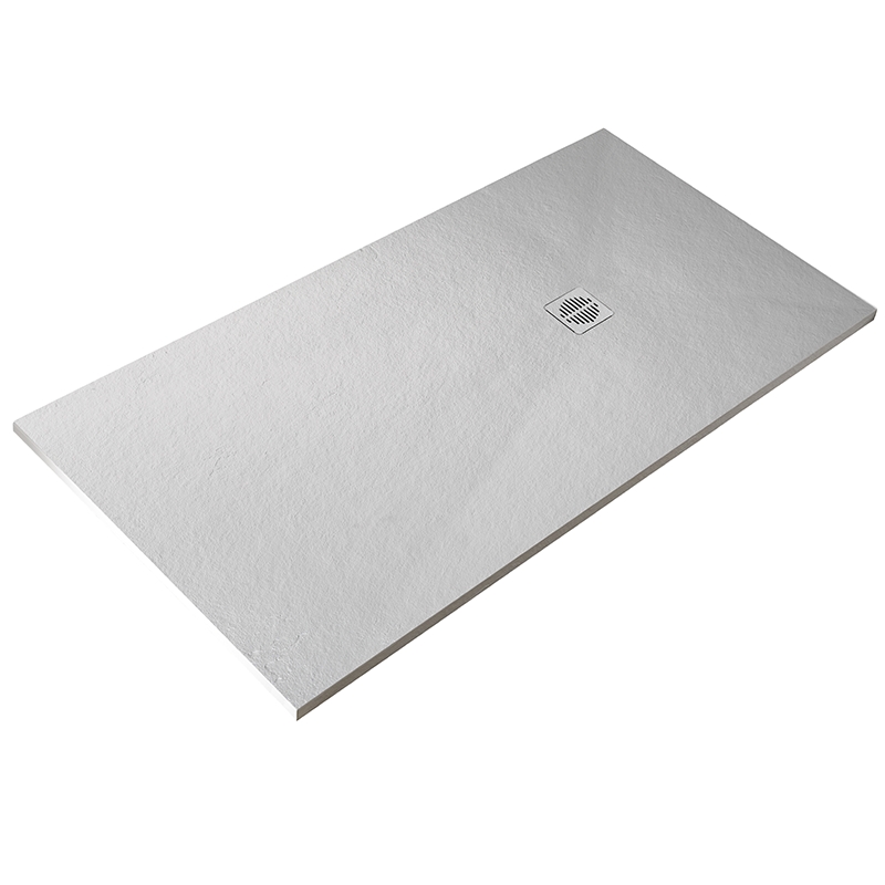 RECEVEUR DOMAO BLANC PN24 140X80X2.8 CM AVEC BONDE ET GRILLE RESINE