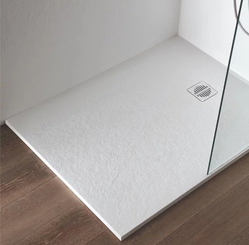 RECEVEUR DOMAO BLANC PN24 100X80X2.6 CM AVEC BONDE ET GRILLE RESINE