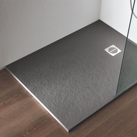 RECEVEUR DOMAO BLANC PN24 90X90X2.8 CM AVEC BONDE ET GRILLE RESINE