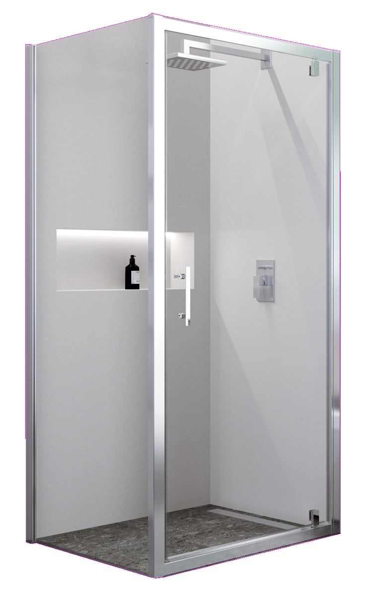 PAROI FIXE RÉVERSIBLE POUR PORTE CADRÉE VERRE CLAIR PROFILÉS SILVER