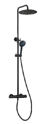 COLONNE DE DOUCHE DOMAO NOIRE MAT AVEC THERMOSTATIQUE