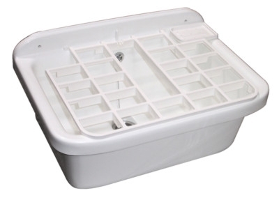 BAC MULTIUSAGE POSTE D'EAU SYNTHÉTIQUE BLANC 550X390X230MM - 18L