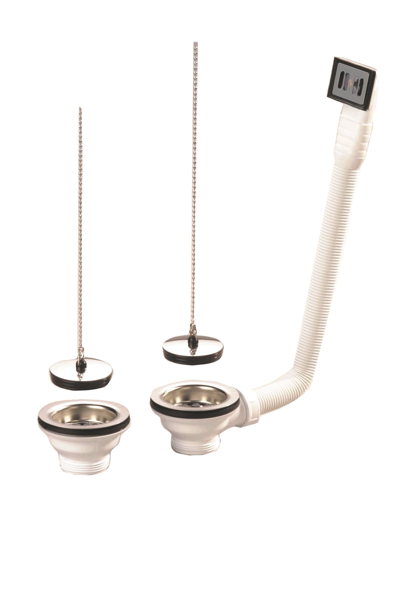 BONDE PLASTIQUE ÉVIER Ø 70MM À BOUCHON CHAINETTE