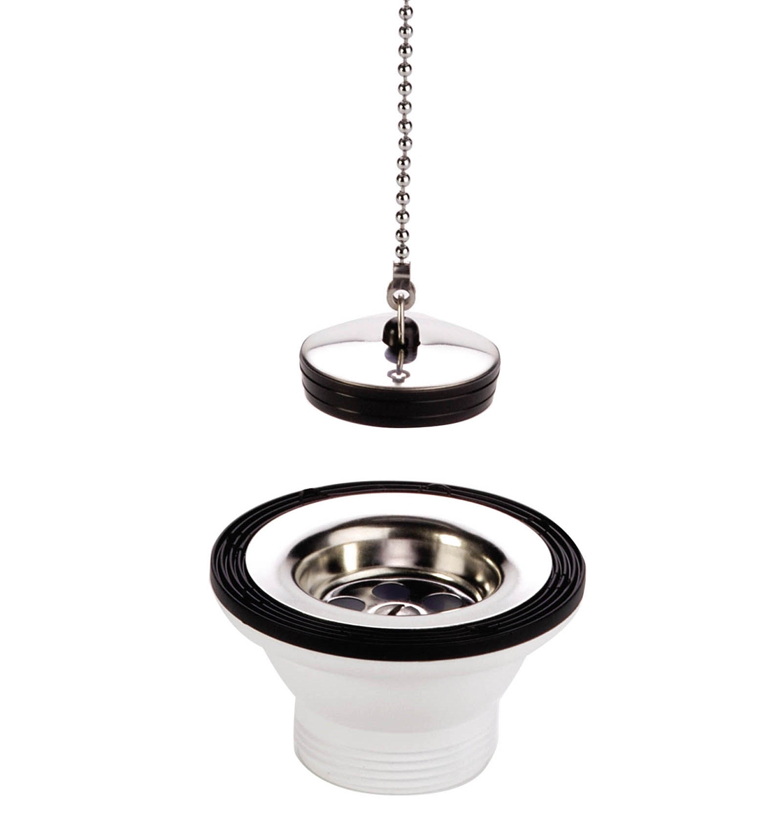 BONDE EVIER PVC Ø 70MM SANS TROP PLEIN / EVIER INOX