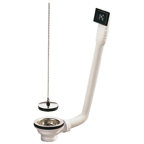 BONDE PLASTIQUE ÉVIER Ø 84MM À BOUCHON CHAINETTE