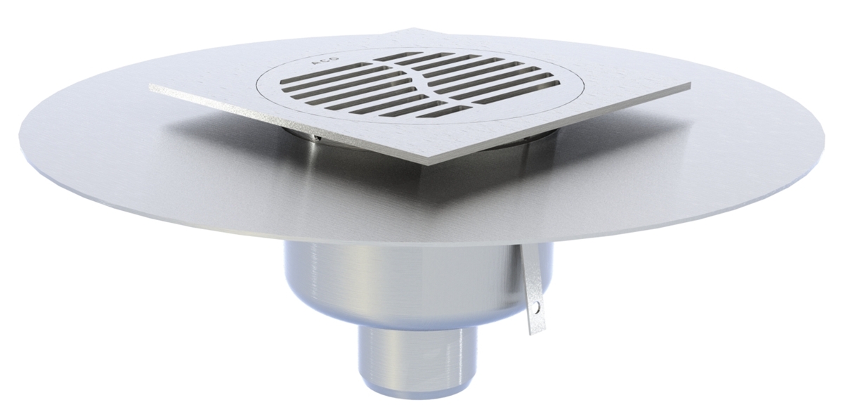 SIPHON 100 X 100 MODÈLE COURT GRILLE WAVE AVEC PLATINE D' ÉTANCHÉITÉ