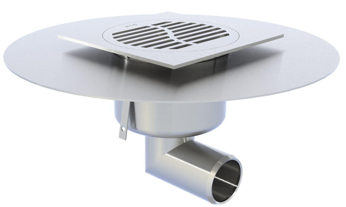 SIPHON 100 X 100 MODÈLE COURT GRILLE WAVE AVEC PLATINE D' ÉTANCHÉITÉ