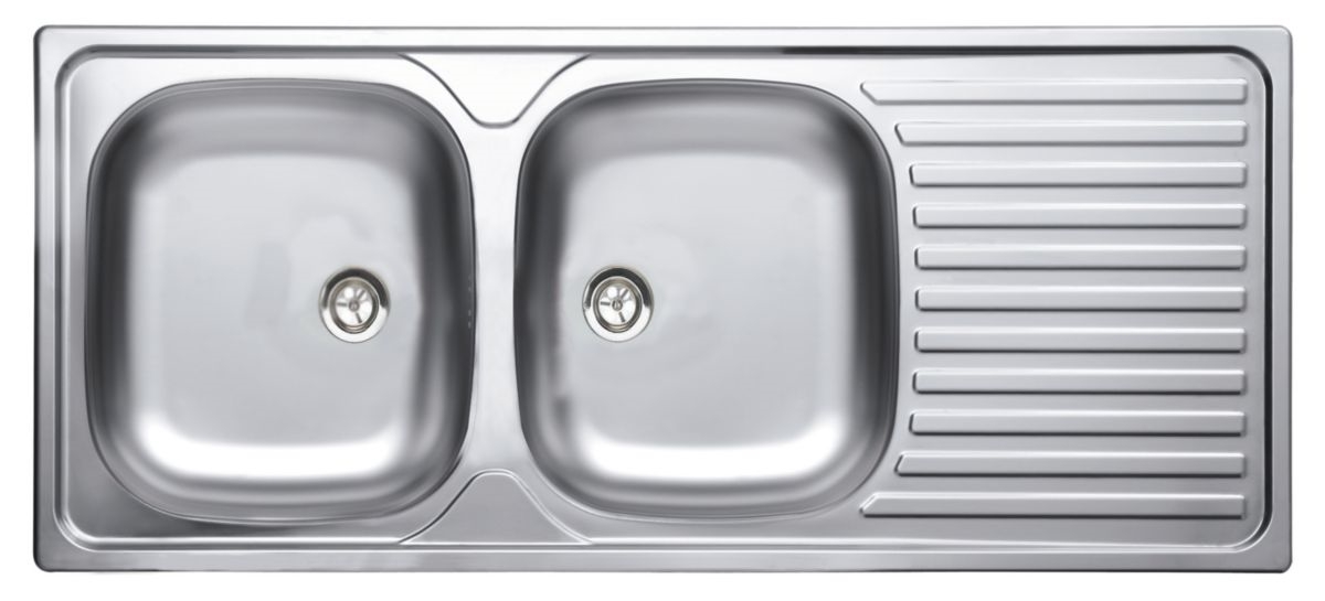 ÉVIER INOX 18/10 À ENCASTRER 116X50CM