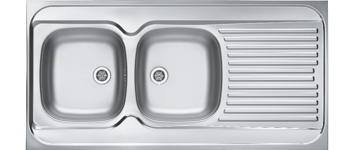 ÉVIER 2C MODERNA INOX 18/10 LAVELLI A POSER