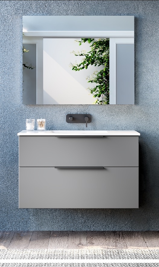 MEUBLE SUSPENDU GALSAKY 80CM FACADE 2T BLANC