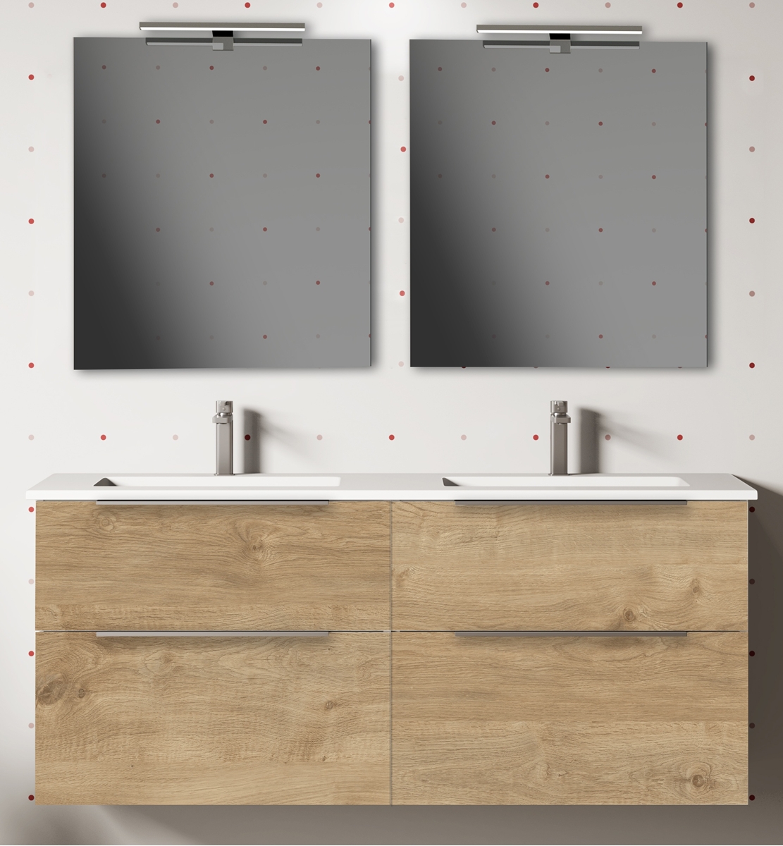 MEUBLE SUSPENDU GALSAKY 120CM FACADE 4T BLANC