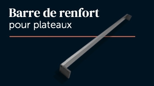 BARRE DE RENFORT ALU 60 CM AVEC FIXATIONS