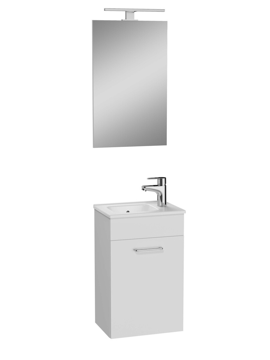 LAVE-MAIN MIA 40 CM 1 PORTE MELAMINE BLANC BRILLANT