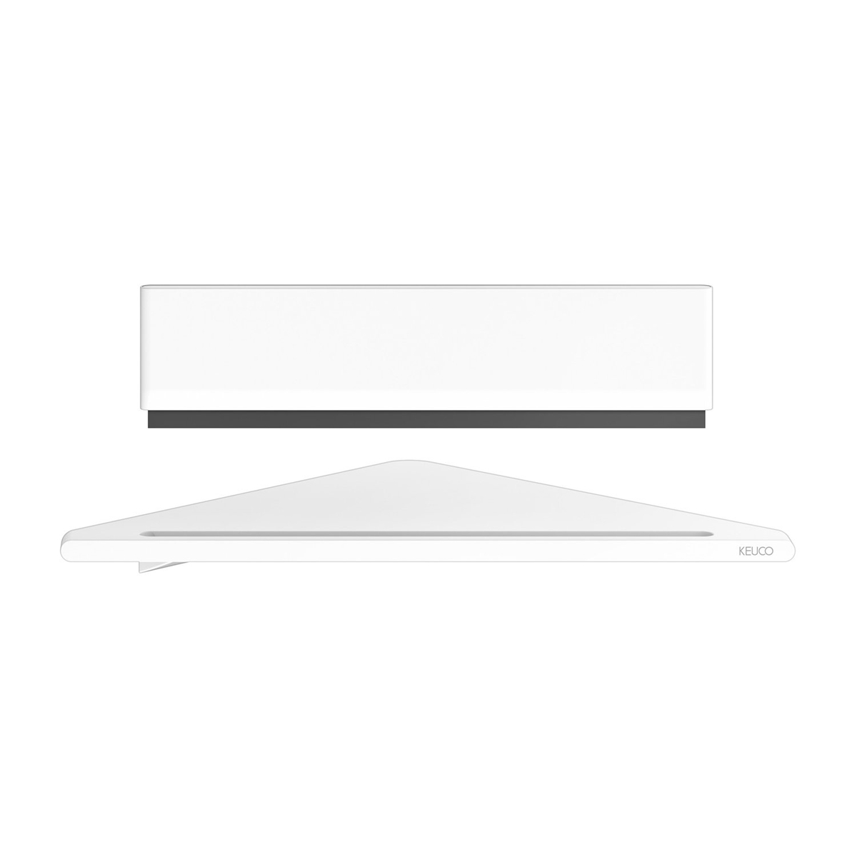 TABLETTE DE DOUCHE D'ANGLE AVENO AVEC RACLETTE BLANCHE