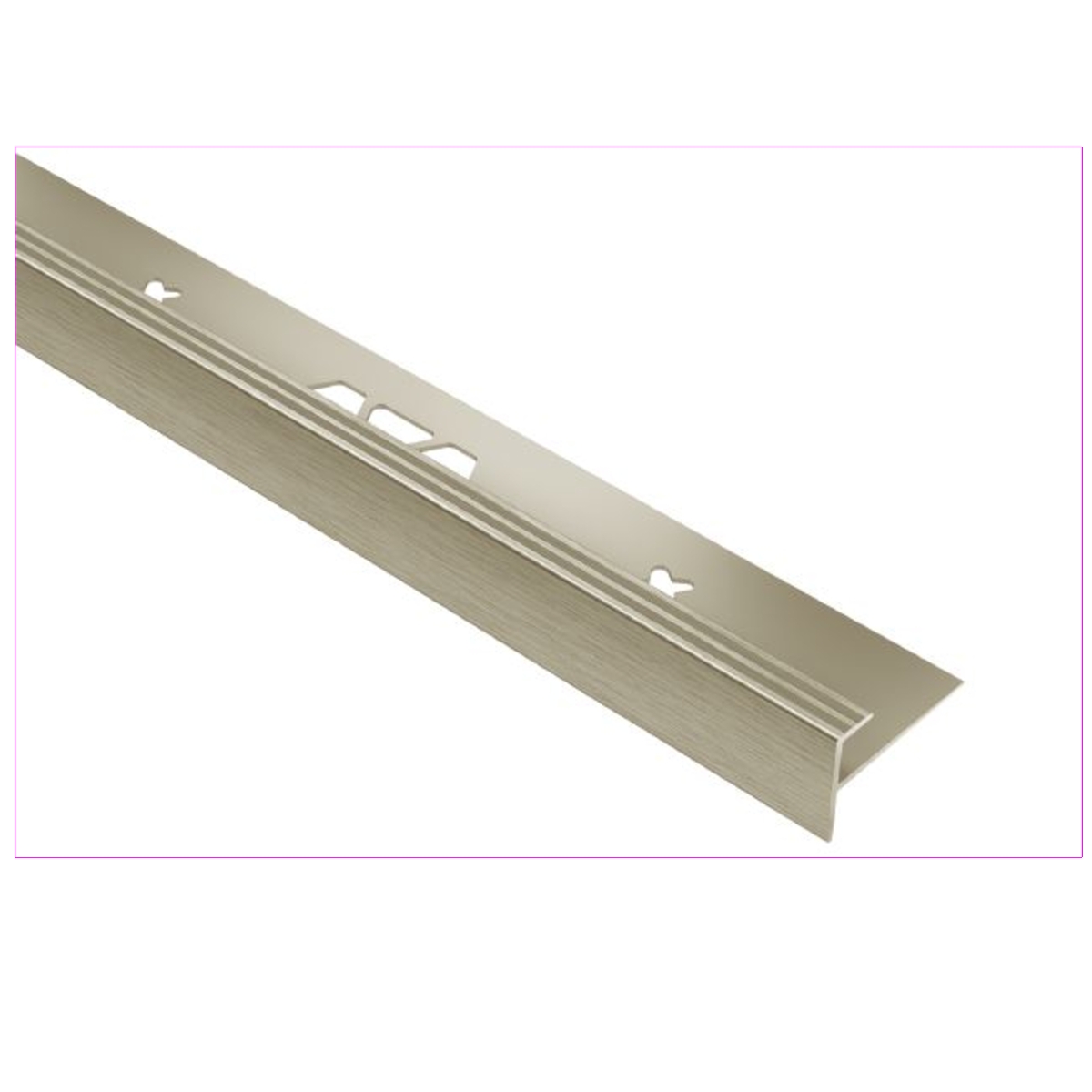 PROFILE NEZ ESCALIER VINPRO-STEP H5MM L2.50M ALU TITANE ANODISE BROSSE