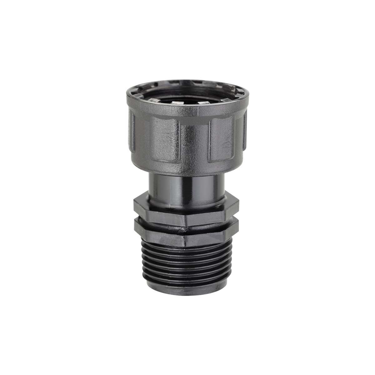 MANCHON PLASTIQUE MALE 1 / ECROU 1 POUR ELECTROVANNES