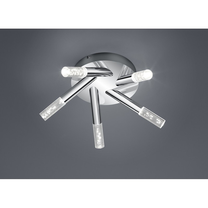 PLAFONNIER BOLSA BILLE DE VERRE 5 VERRERIES TRANSPARENTES