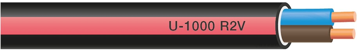 CABLE RIGIDE U-1000 R2V 2X1,5MM² C50