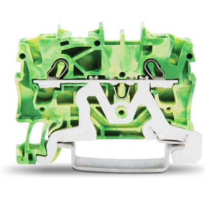 BORNE DE PROTECTION 2 CONDUCTEURS / 2,5 (4) MM² VERT-JAUNE