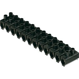 BARRETTE 12 DOMINOS PLASTIQUE 16MM2 NOIR