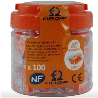 POT DE 100 CONNECTEURS ORANGE