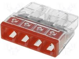 BORNE 4X0.5-2.5 TRANSPARET/ROUGE PAR 100P 2273-204