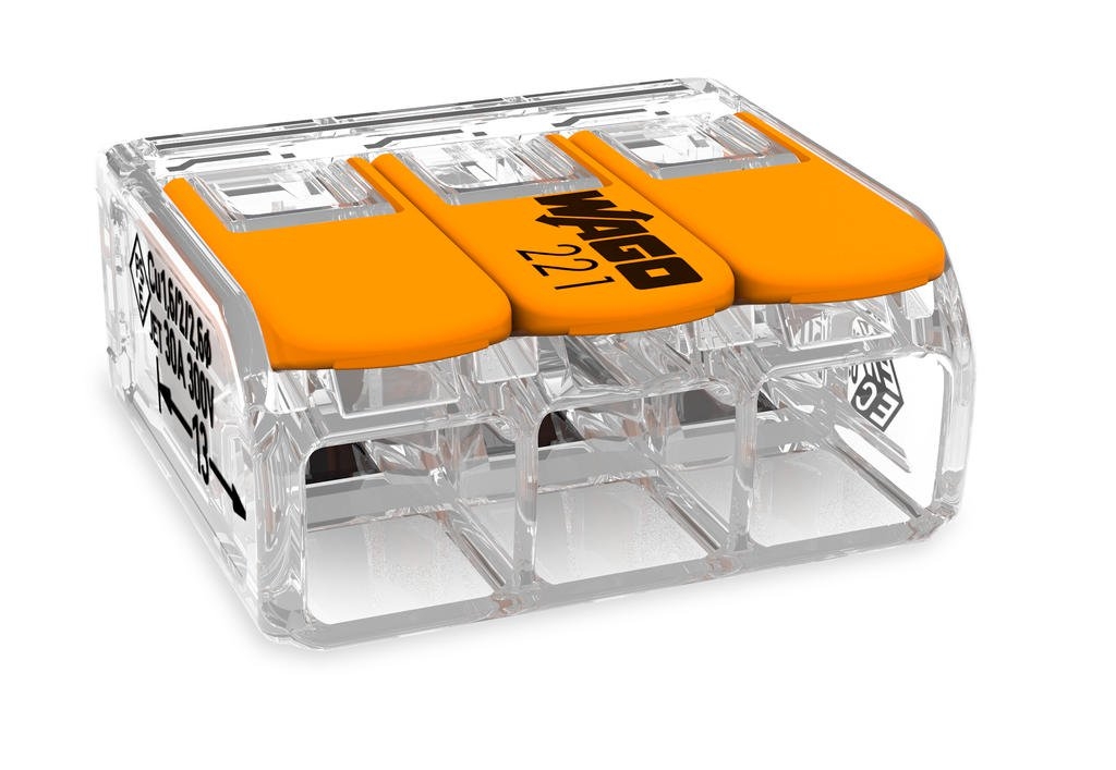 BOITE DE 30 BORNES DE CONNEXION GRIS 3X6MM2 RIGIDE/ SOUPLE