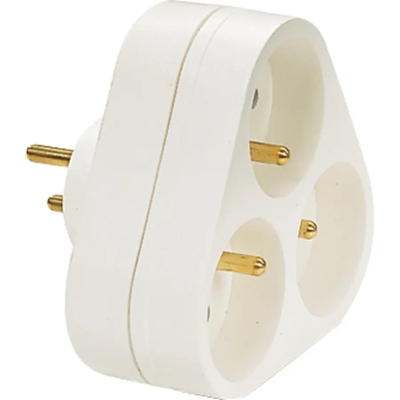 TRIPLITE FACADE 2P+T 16A BLANC BROCHES DIAM 4,8MM