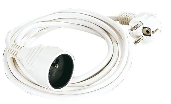 RALLONGE 2P+T 16A BLANC 3500W 230V CABLE HO5VVF