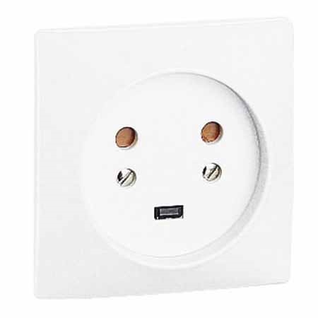 SOCLE À ENCASTRER 20 A - PLAQUE 80X80MM - À VIS - IVOIRE